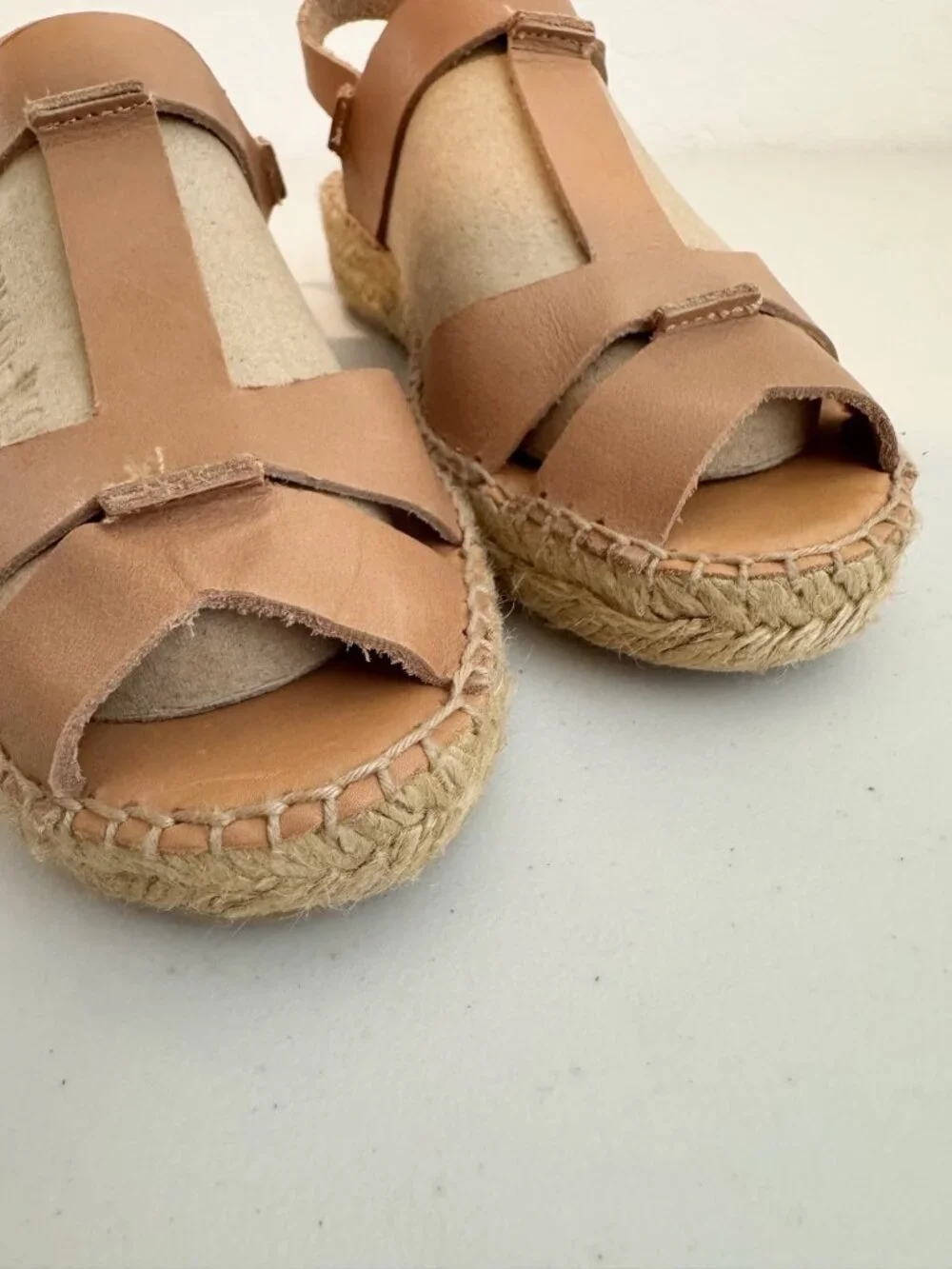 Naguisa Canto Espadrille Sandals Size 37 Tan Fisherman Artisan Quiet Luxury Chic